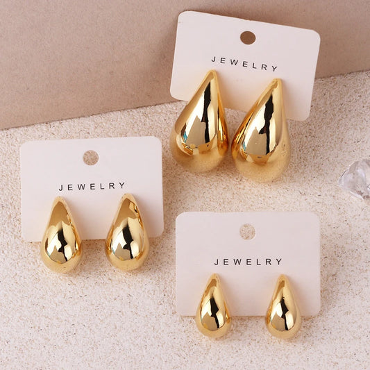 Gold Plated Extra Large Drop Earrings