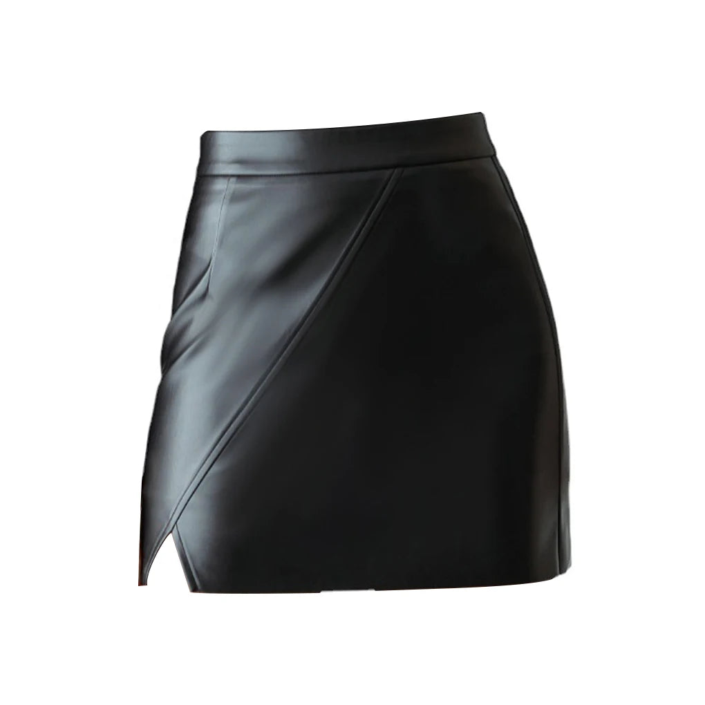 Versatile High Waist Leather Skirt - Perfect for Parties, Shopping, and More!