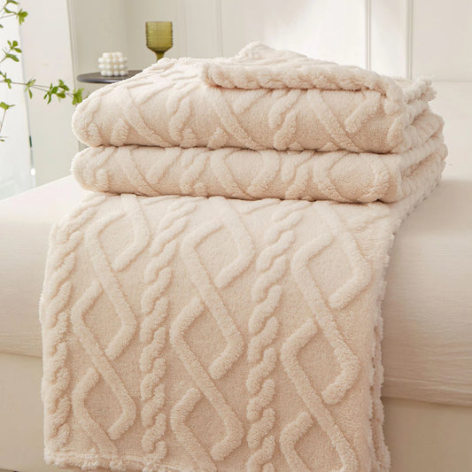 Plush Sherpa Blanket - Soft and Warm for Home and Travel